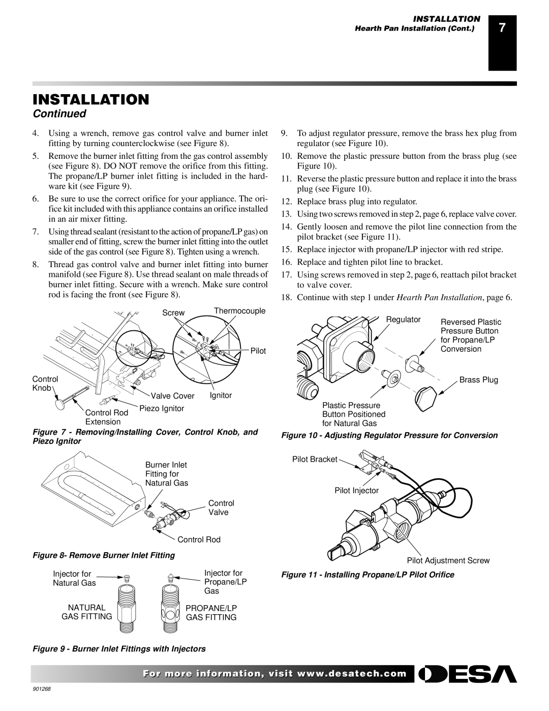 Desa VVDA18M, VVSA24M, VVDA24M, VVDA30M, VVSA18M installation manual Removing/Installing Cover, Control Knob 