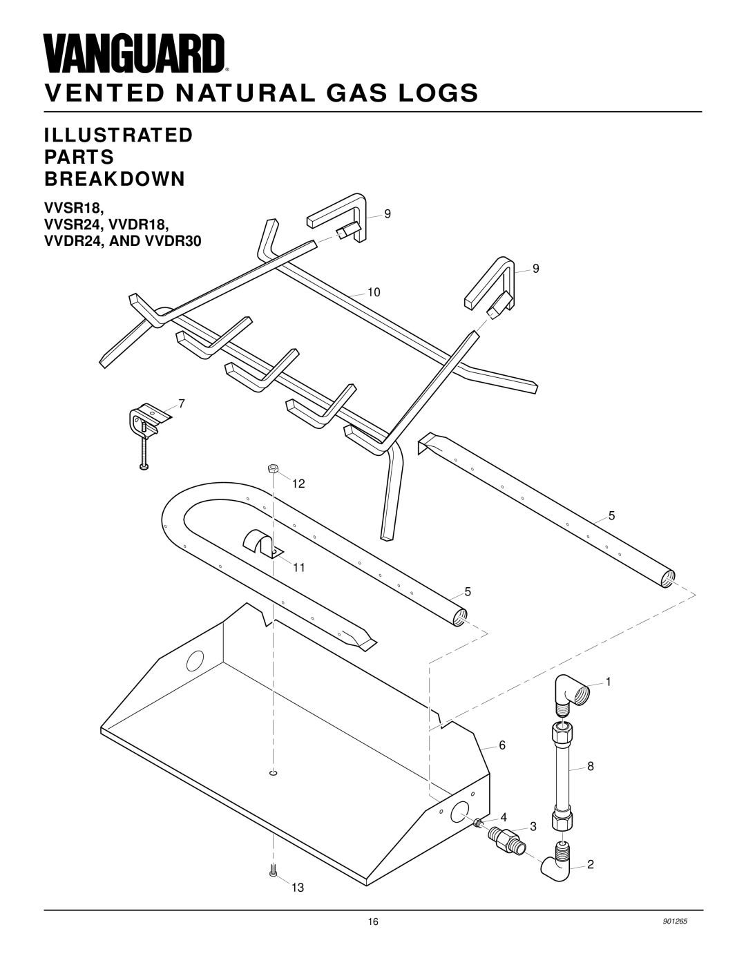 Desa installation manual Illustrated Parts Breakdown, VVSR18, VVSR24, VVDR18, VVDR24, and VVDR30 