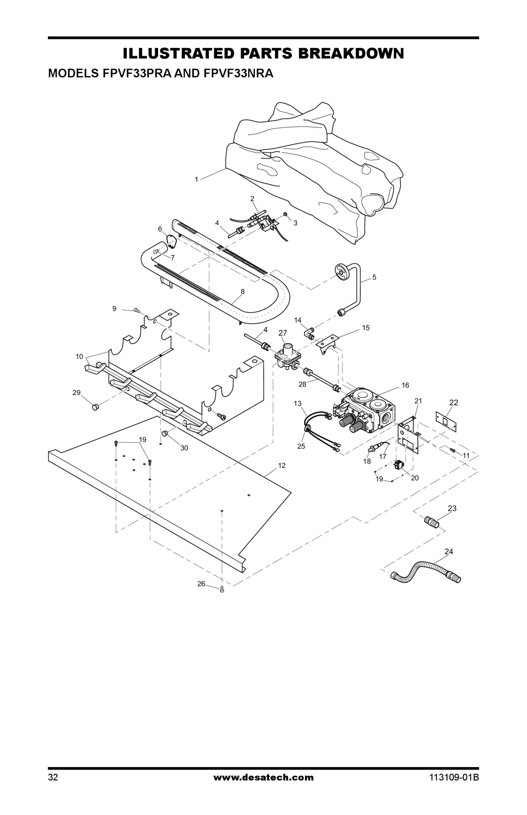 Desa VYGF33PRC installation manual Models FPVF33PRA and FPVF33NRA 