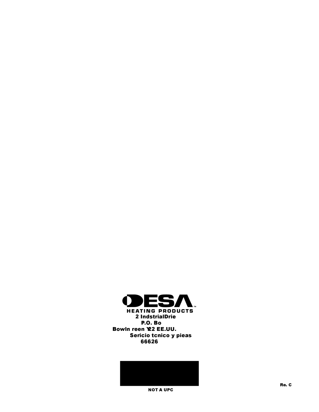 Desa WD26CP installation instructions Not a UPC 