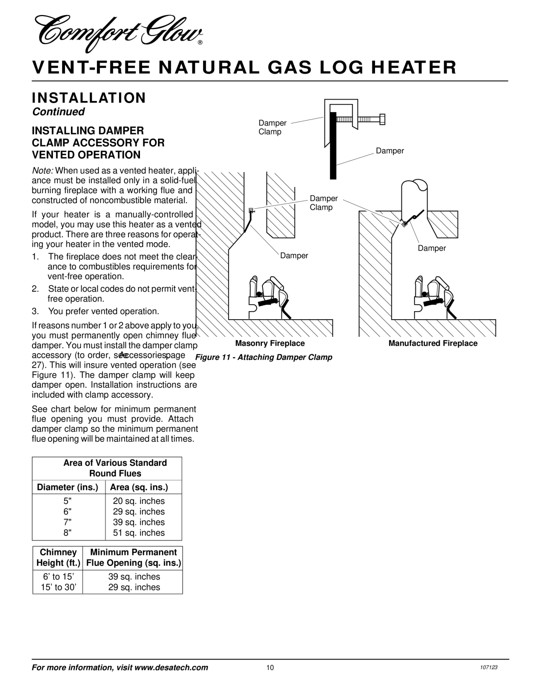 Desa CGD3924NT, CGD3930NT, CGD3018NT, CGB3924NT, CGB3930NT, CCL3018NT, CCL3924NT, CCL3930NT installation manual Chimney 