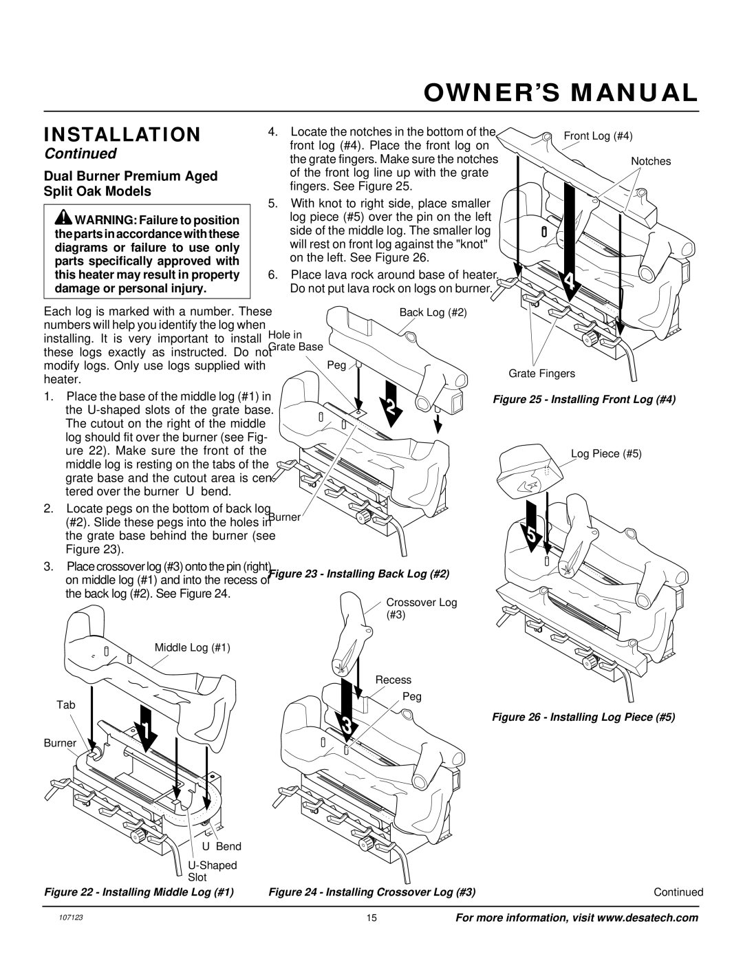 Desa CGD3924NT, CGD3930NT, CGD3018NT, CGB3924NT, CGB3930NT, CCL3018NT, CCL3924NT, CCL3930NT Installing Back Log #2 