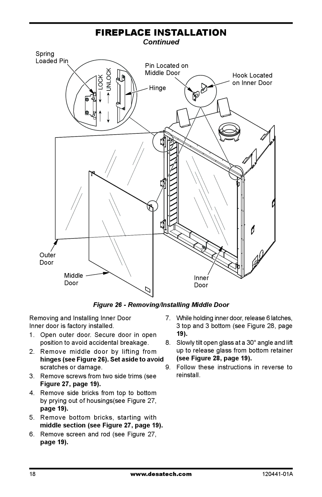 Design Dynamics DVF-36S-N Spring Loaded Pin Pin Located on Middle DoorHook Located, Remove screen and rod see 