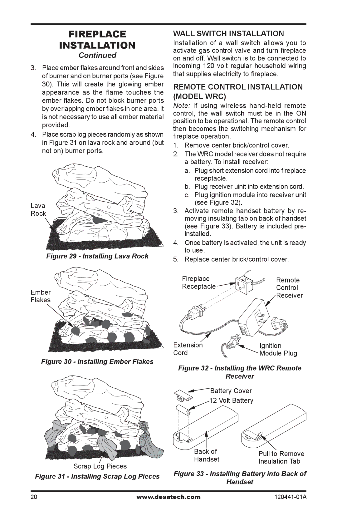 Design Dynamics DVF-36S-N installation manual Wall Switch Installation, Remote control Installation Model WRC 