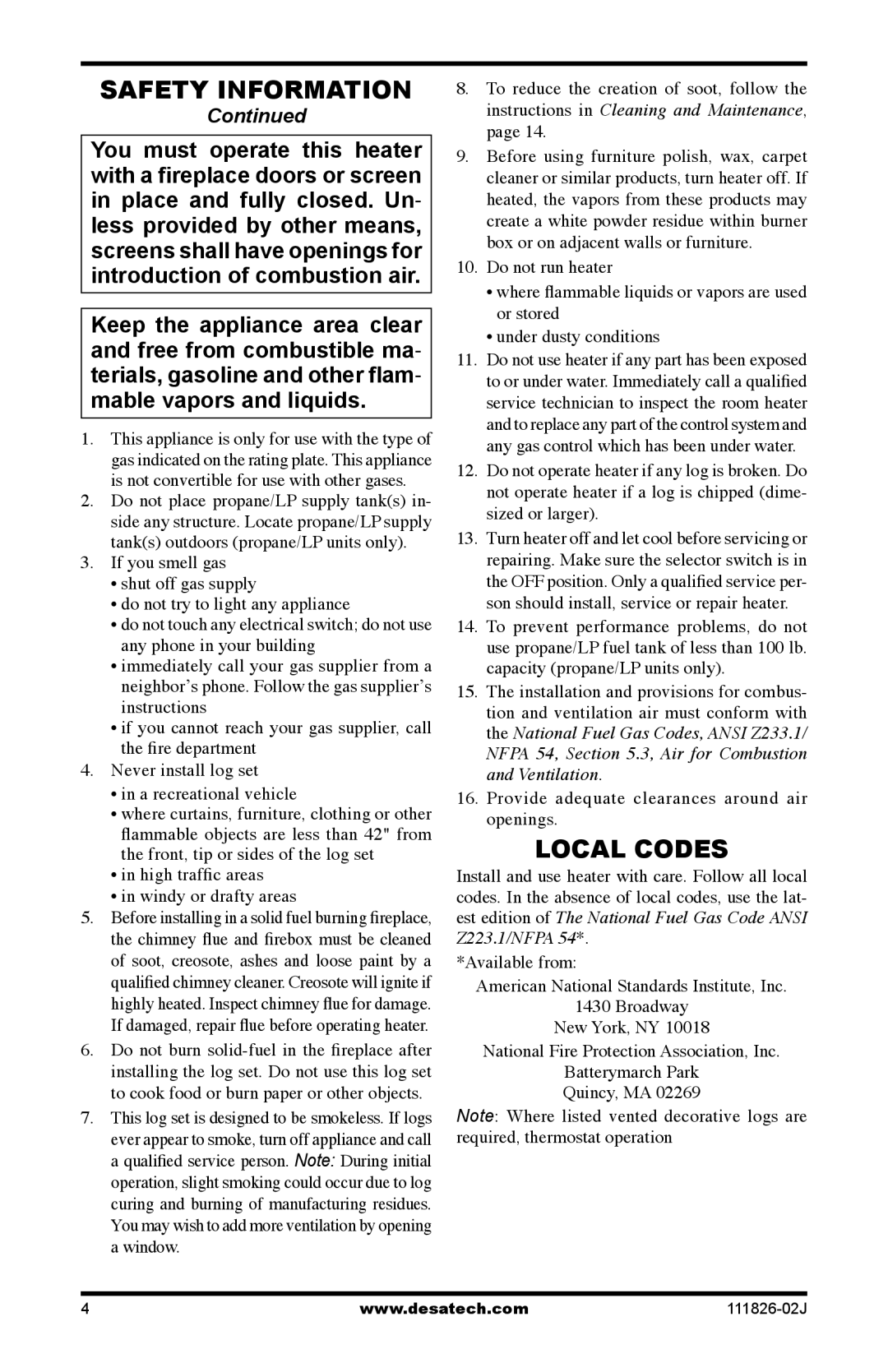 Design Dynamics VTD-18N-PDG installation manual Local Codes, High traffic areas Windy or drafty areas 