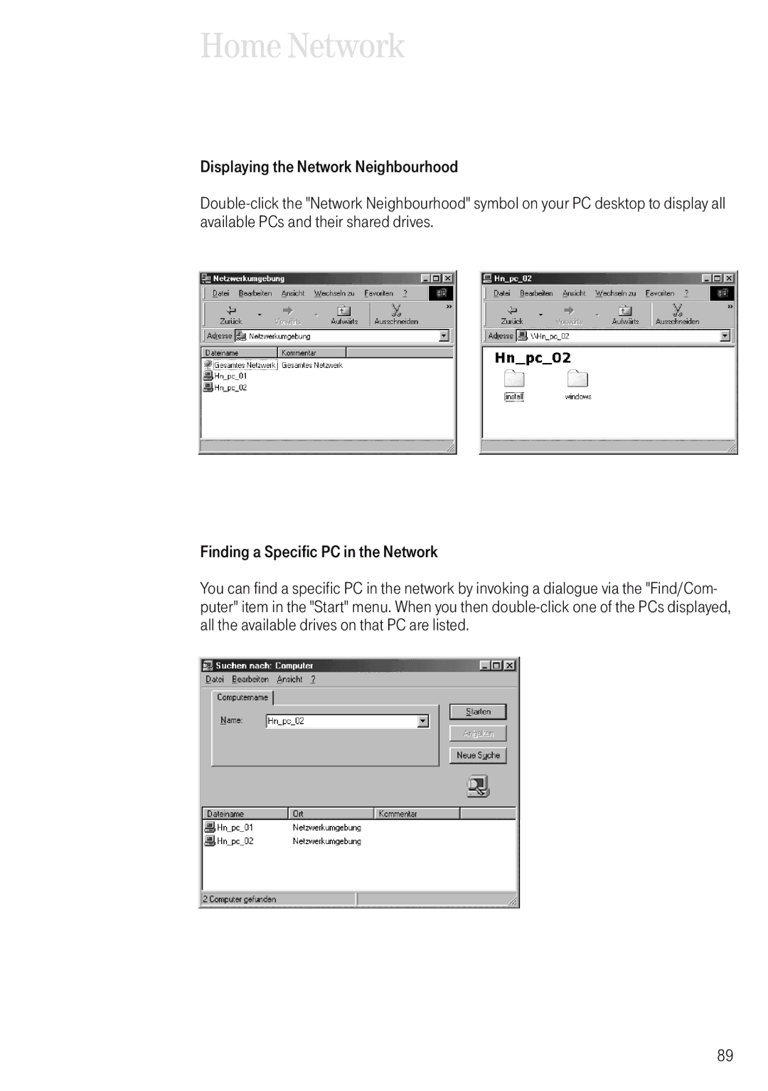 Deutsche Telekom 704PC manual Home Network 