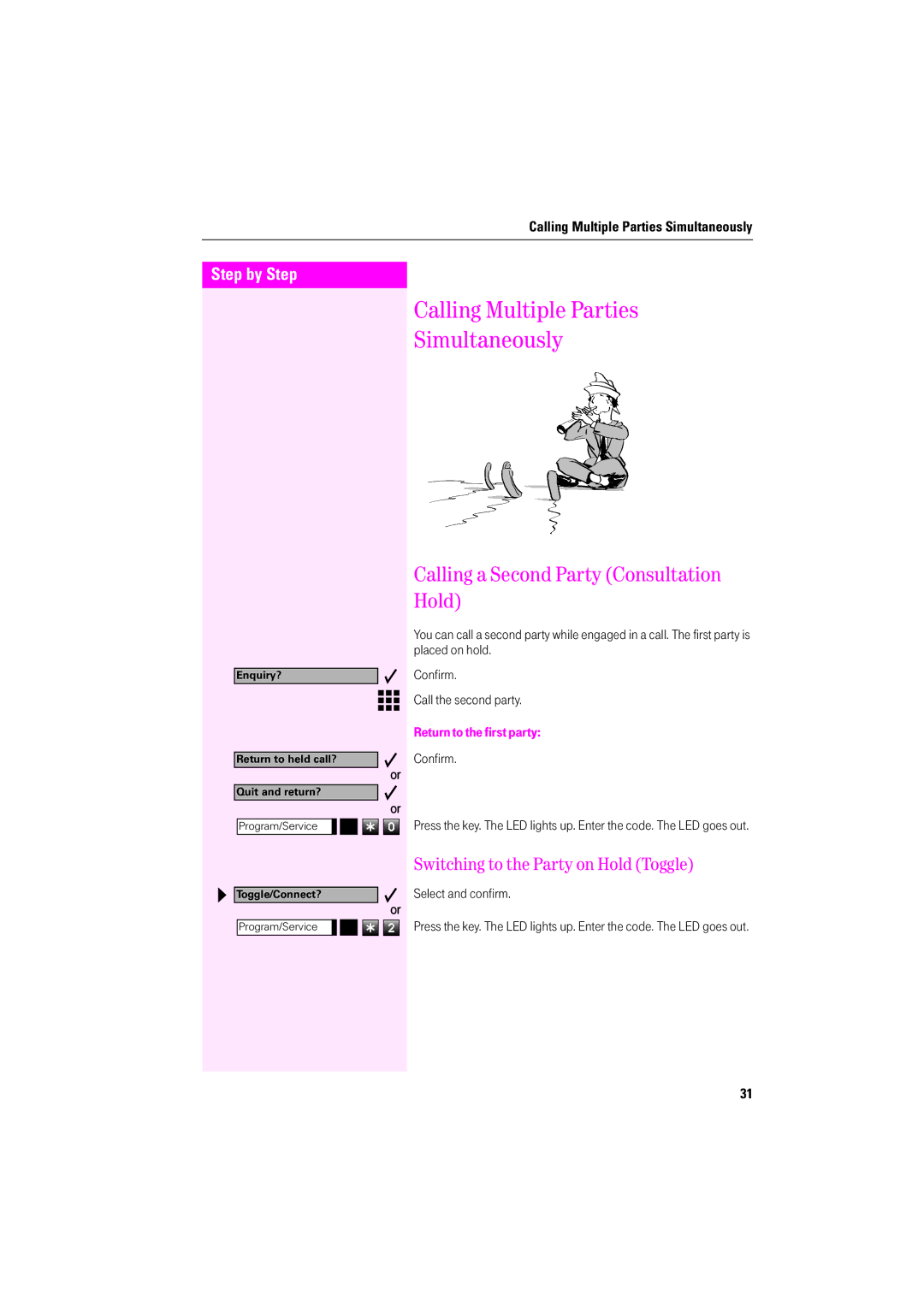 Deutsche Telekom F400, F600, F200 Calling Multiple Parties Simultaneously, Calling a Second Party Consultation Hold 