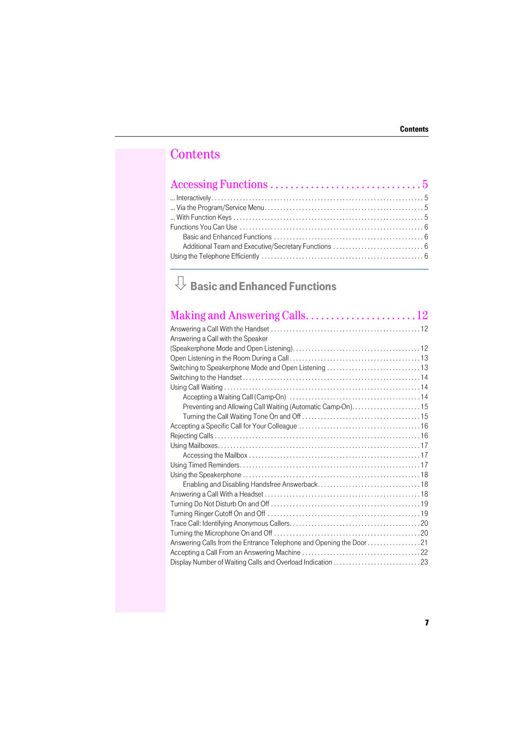 Deutsche Telekom F400, F600, F200 operating instructions Contents 