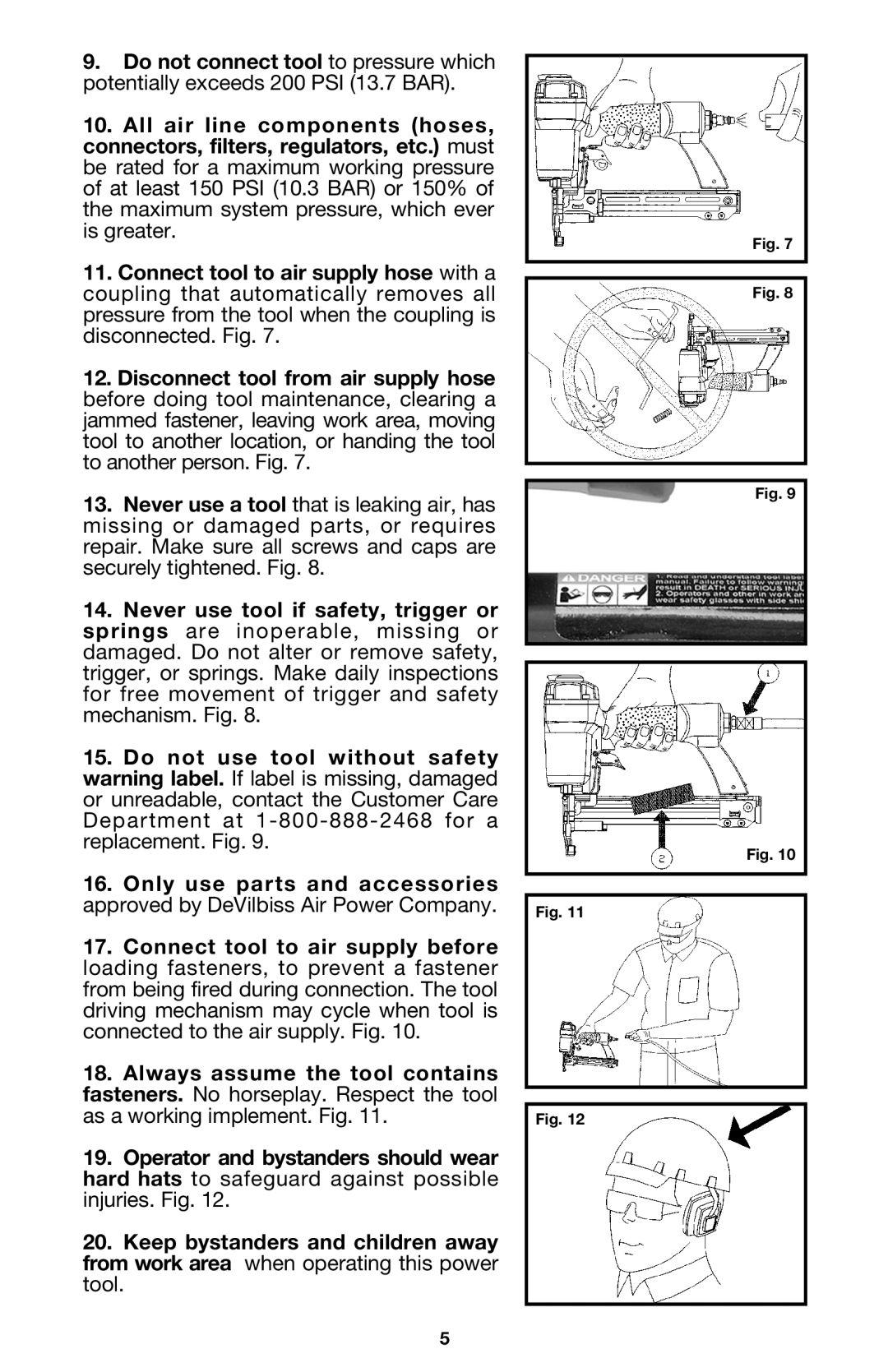 DeVillbiss Air Power Company EBN125, A05982, EBN200 owner manual 