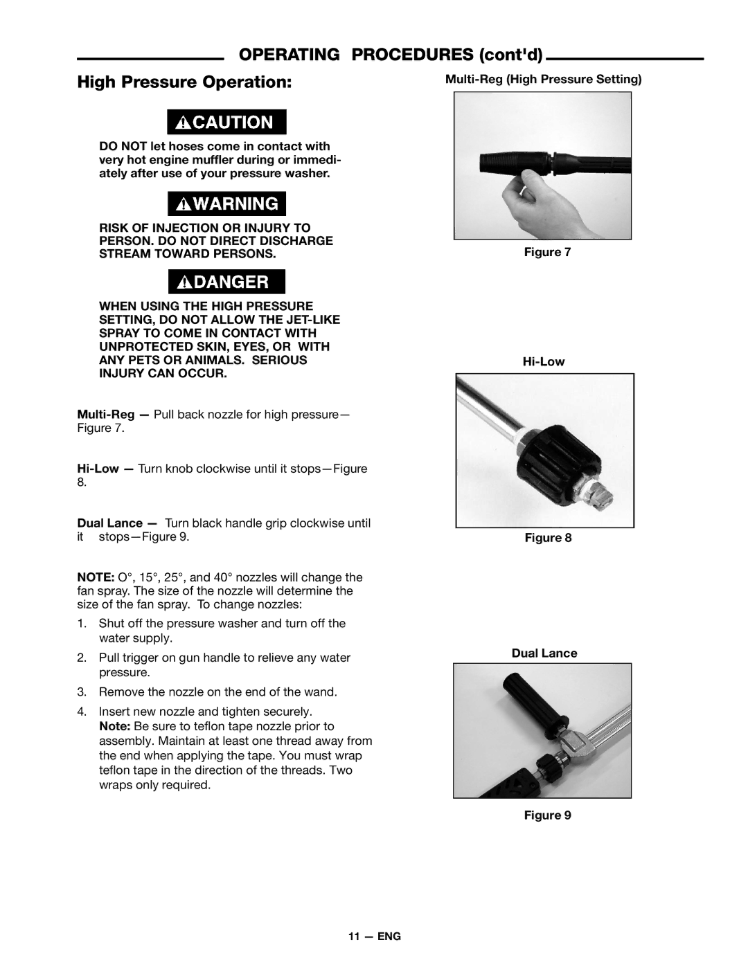 DeVillbiss Air Power Company D21684 warranty Operating Procedures contd High Pressure Operation 