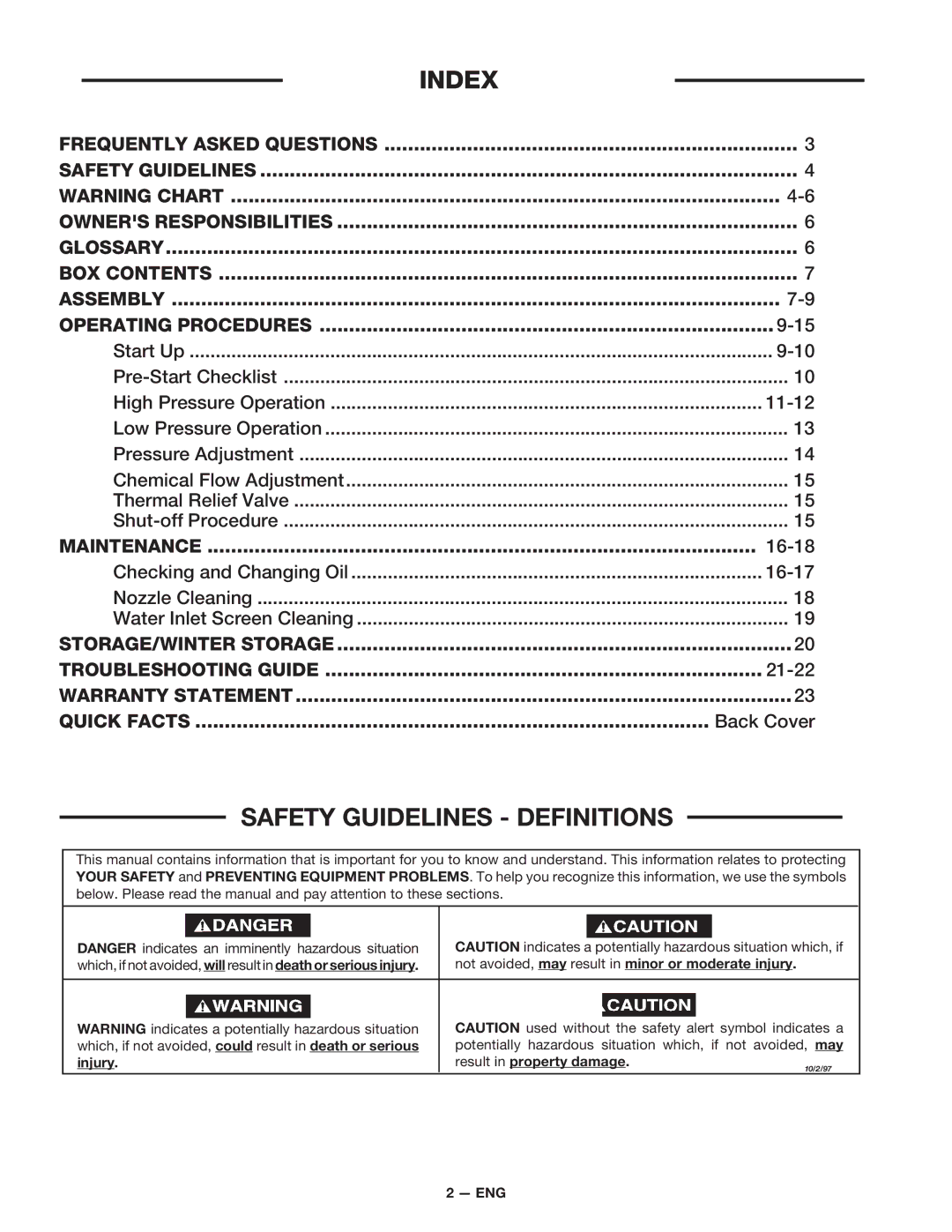 DeVillbiss Air Power Company D21684 warranty Index 