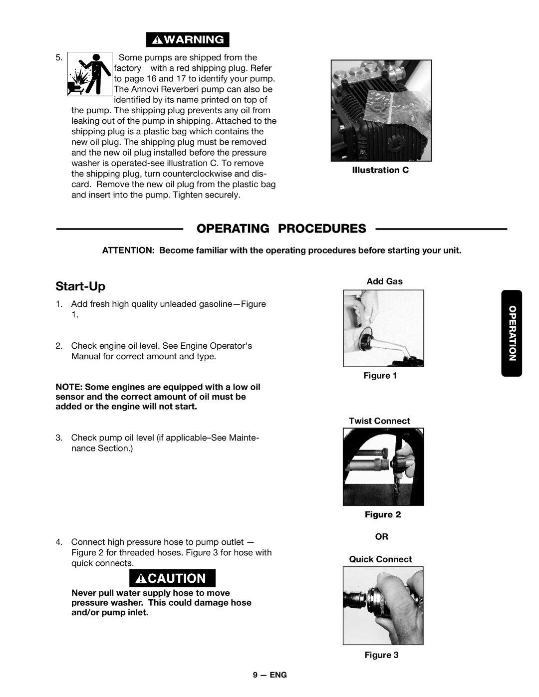 DeVillbiss Air Power Company D21684 warranty Operating Procedures, Start-Up, Illustration C 