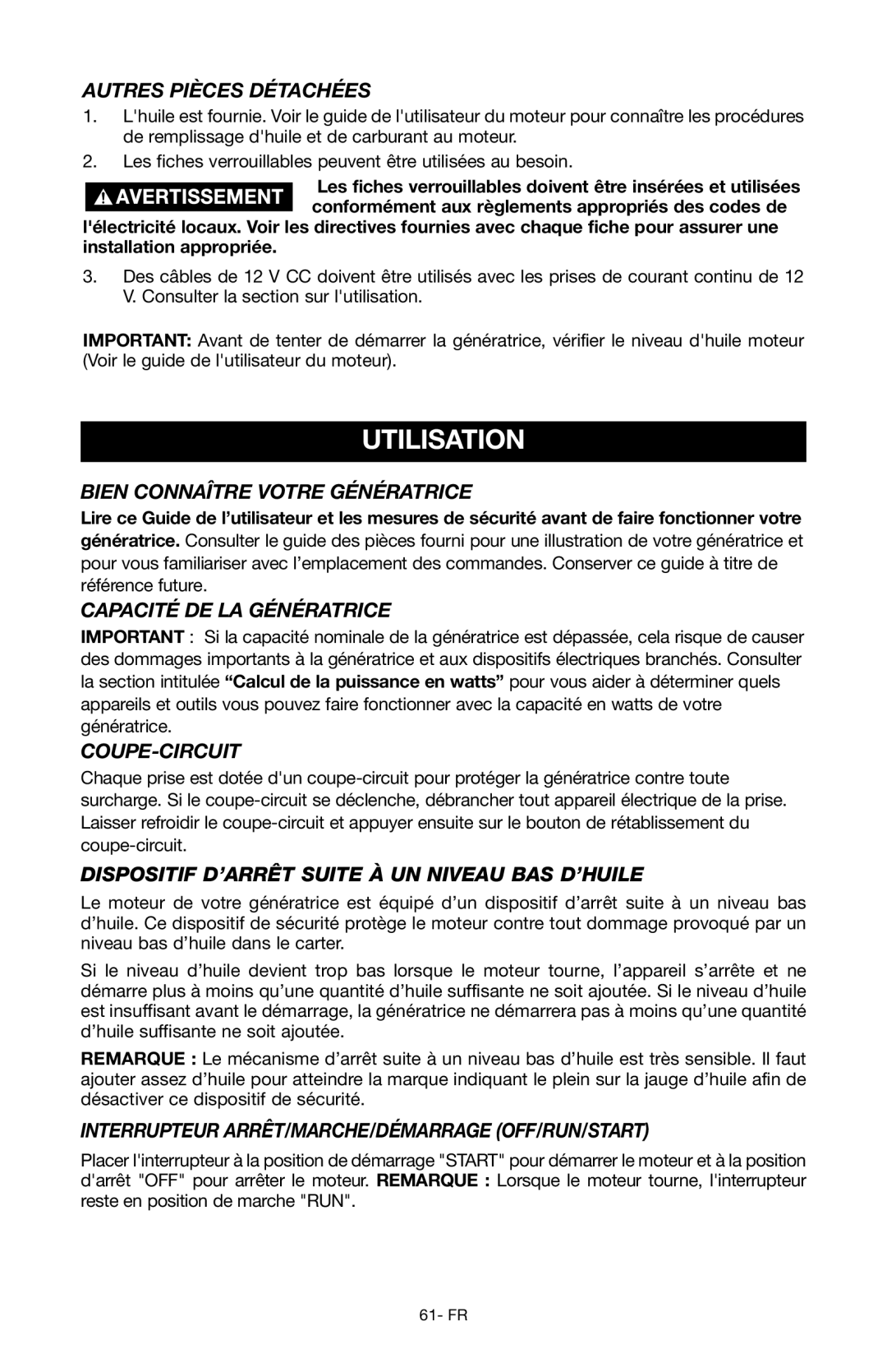 DeVillbiss Air Power Company D26968 warranty Utilisation 