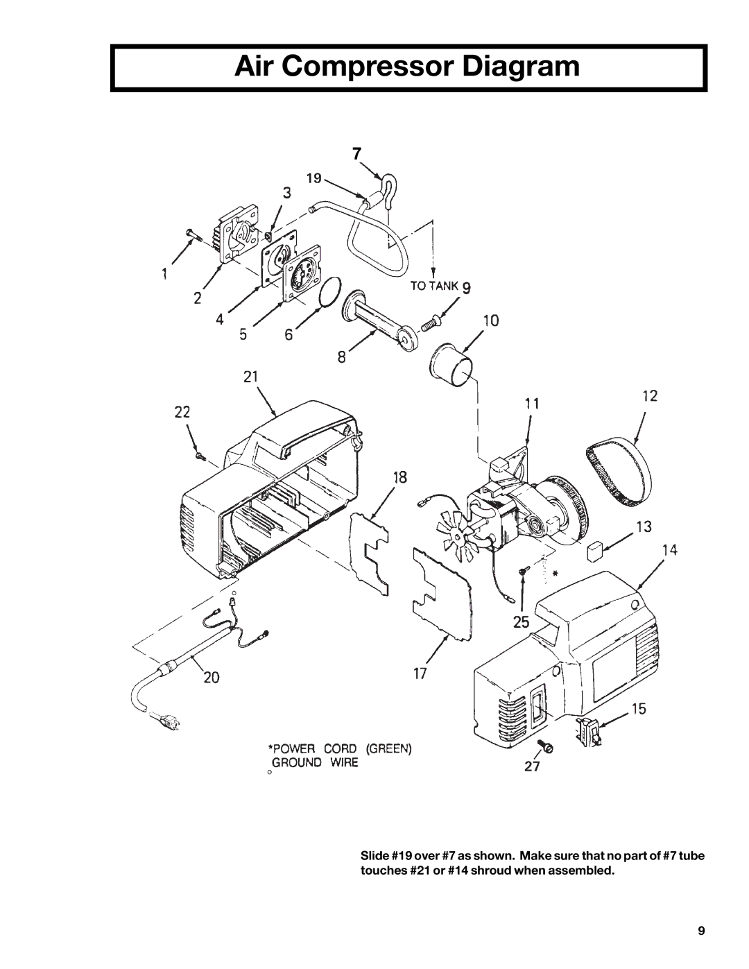 DeVillbiss Air Power Company MGP-102D-2, C102D-1 owner manual Air Compressor Diagram 