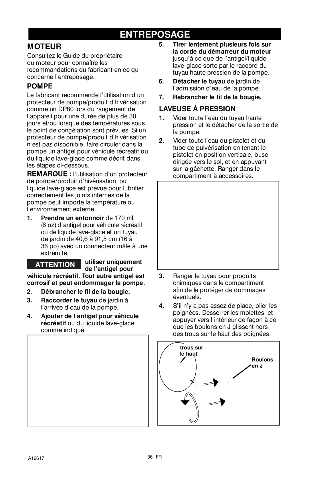 DeVillbiss Air Power Company XR2625, A16617 Entreposage, Pompe, Laveuse À Pression, Prendre un entonnoir de 170 ml 