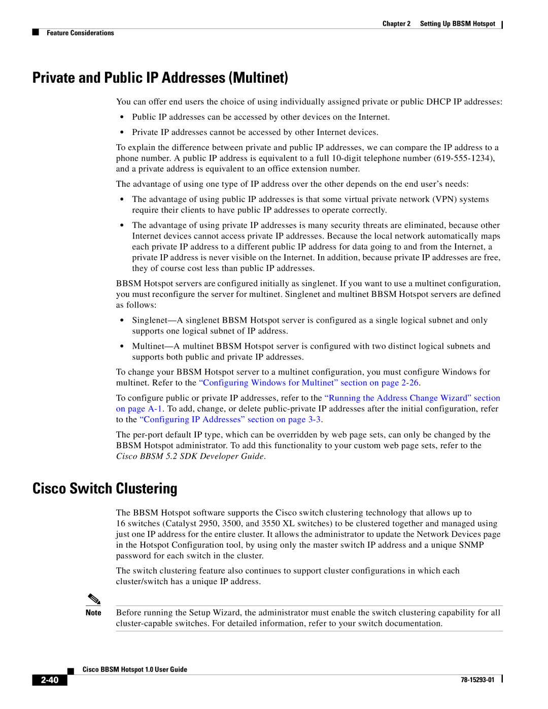 DeWalt 1 appendix Private and Public IP Addresses Multinet, Cisco Switch Clustering 