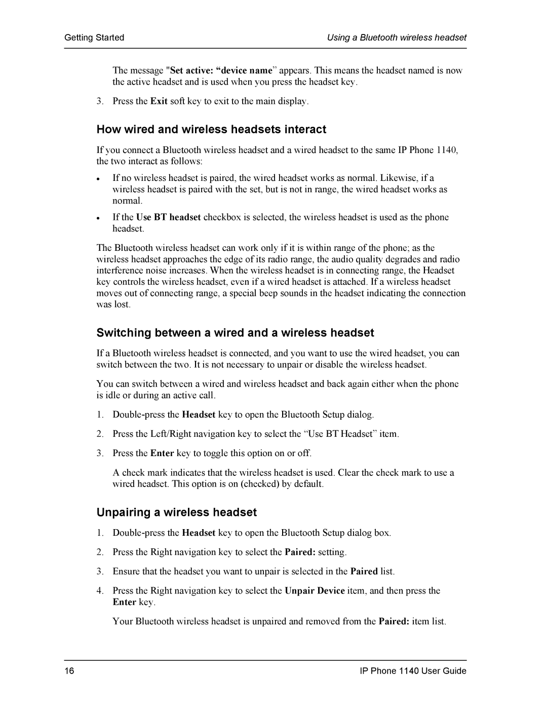 DeWalt 1140 manual How wired and wireless headsets interact, Switching between a wired and a wireless headset 