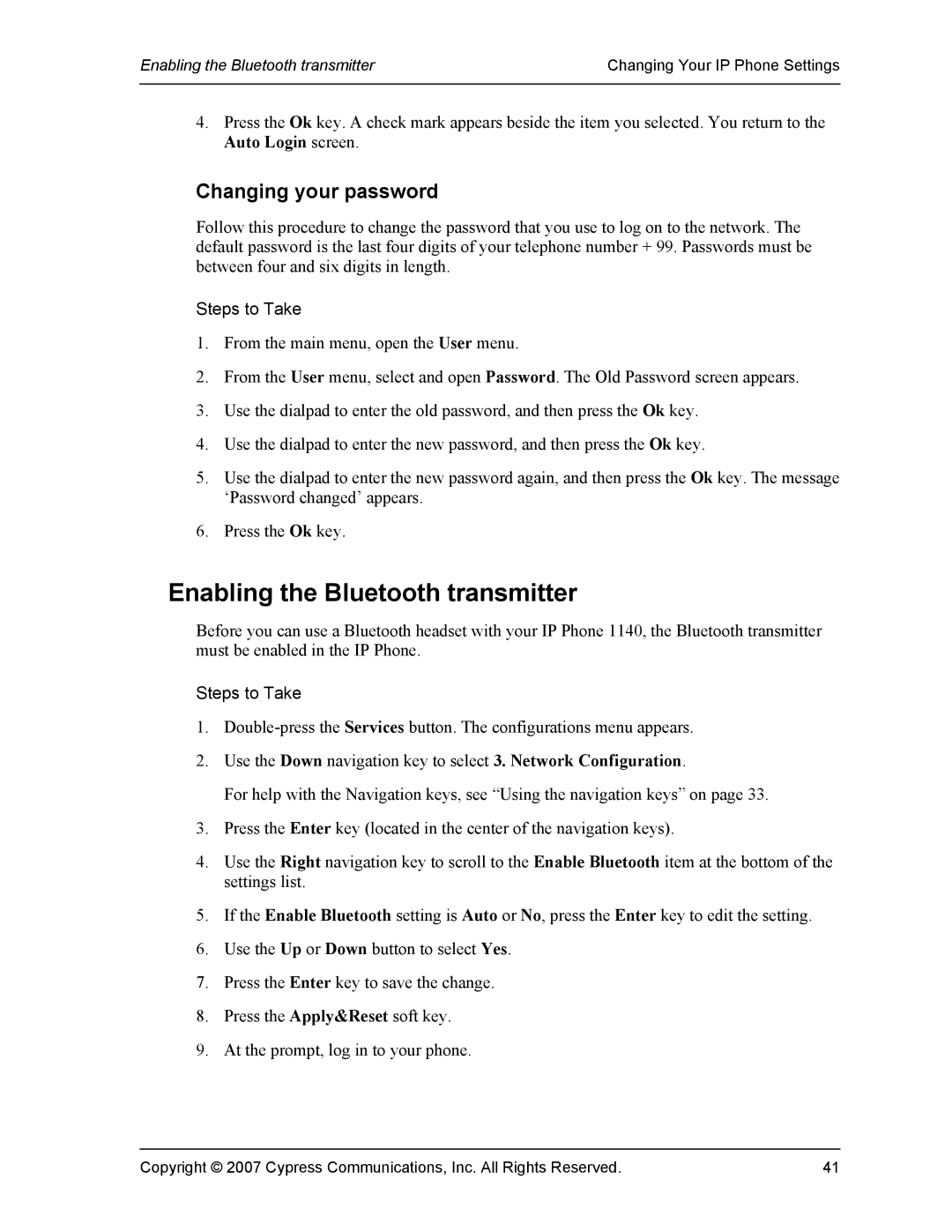 DeWalt 1140 manual Enabling the Bluetooth transmitter, Changing your password 