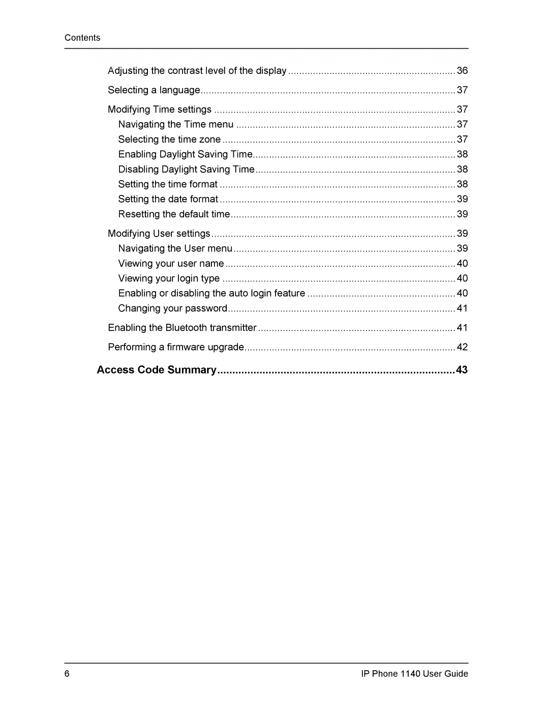 DeWalt 1140 manual Access Code Summary 