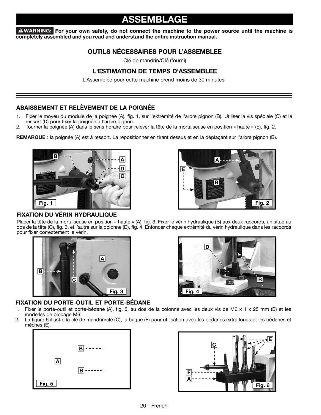 DeWalt 14-65l instruction manual Assemblage, Outils Nécessaires Pour L’ASSEMBLEE, Lestimation DE Temps Dassemblee 