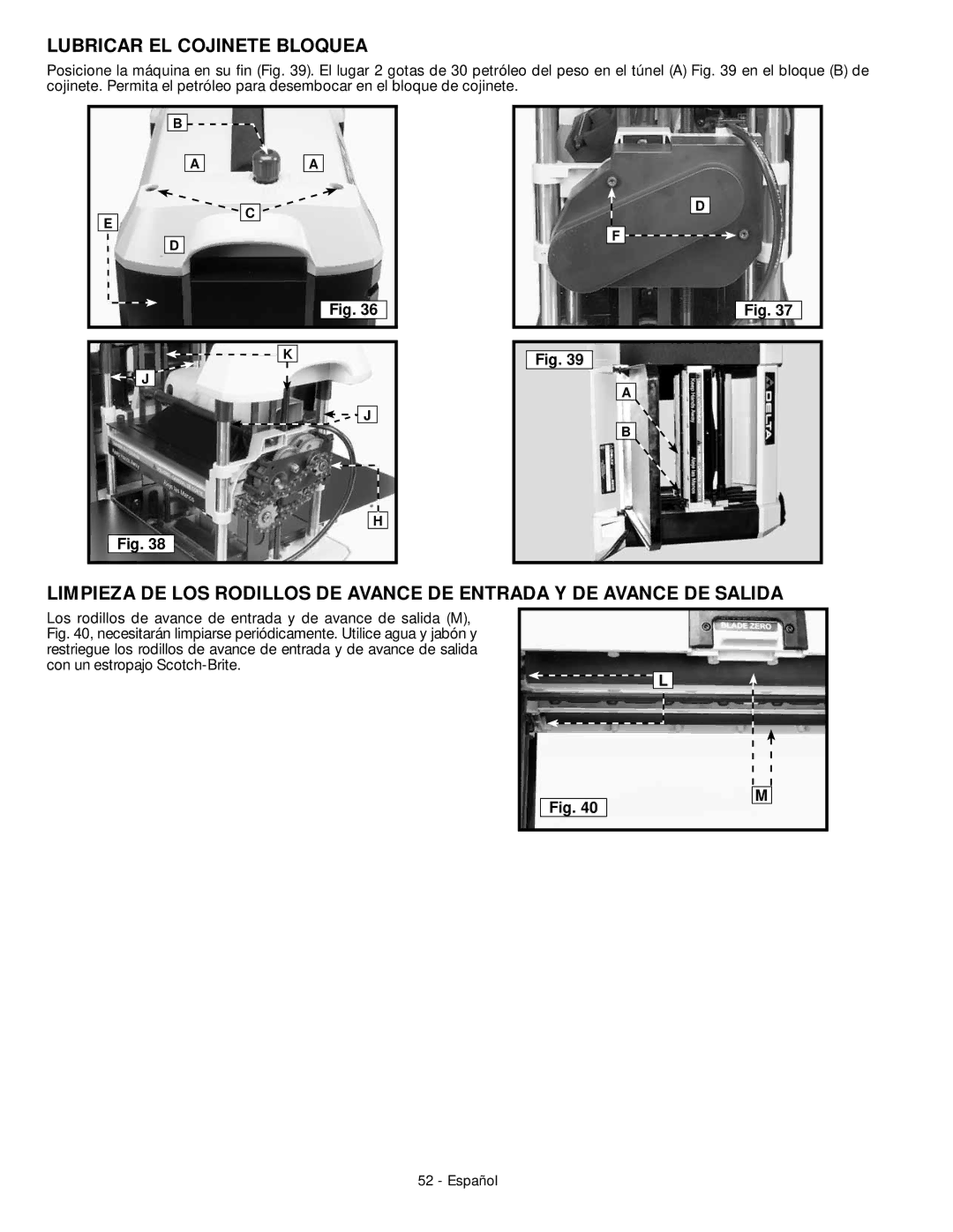 DeWalt 18657 instruction manual Lubricar EL Cojinete Bloquea 