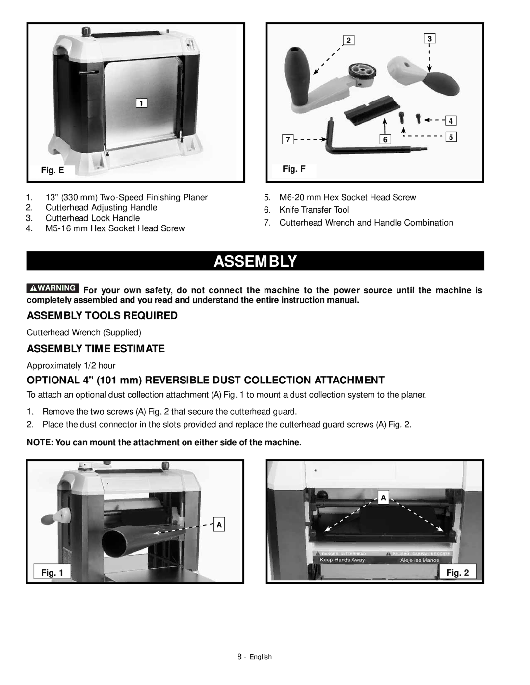 DeWalt 18657 instruction manual Assembly Tools Required, Assembly Time Estimate 