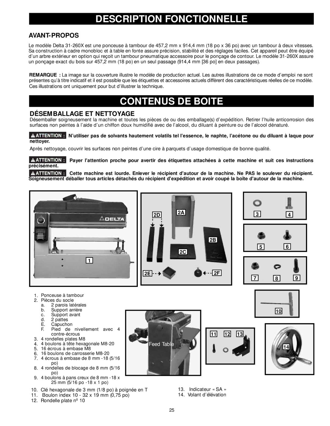 DeWalt 31-260X instruction manual Description Fonctionnelle, Contenus DE Boite, Avant-Propos, Désemballage ET Nettoyage 