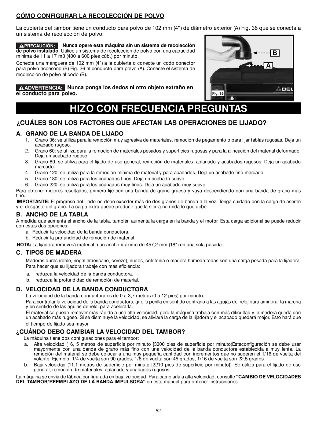 DeWalt 31-260X instruction manual Hizo CON Frecuencia Preguntas 