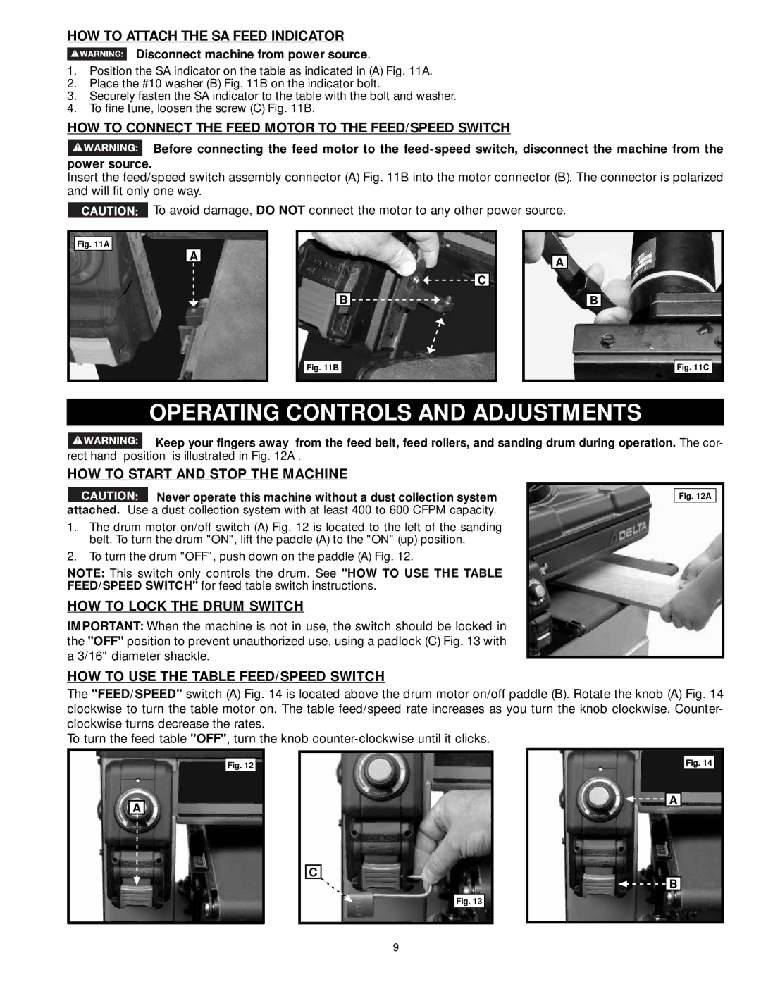 DeWalt 31-260X instruction manual Operating Controls and Adjustments 