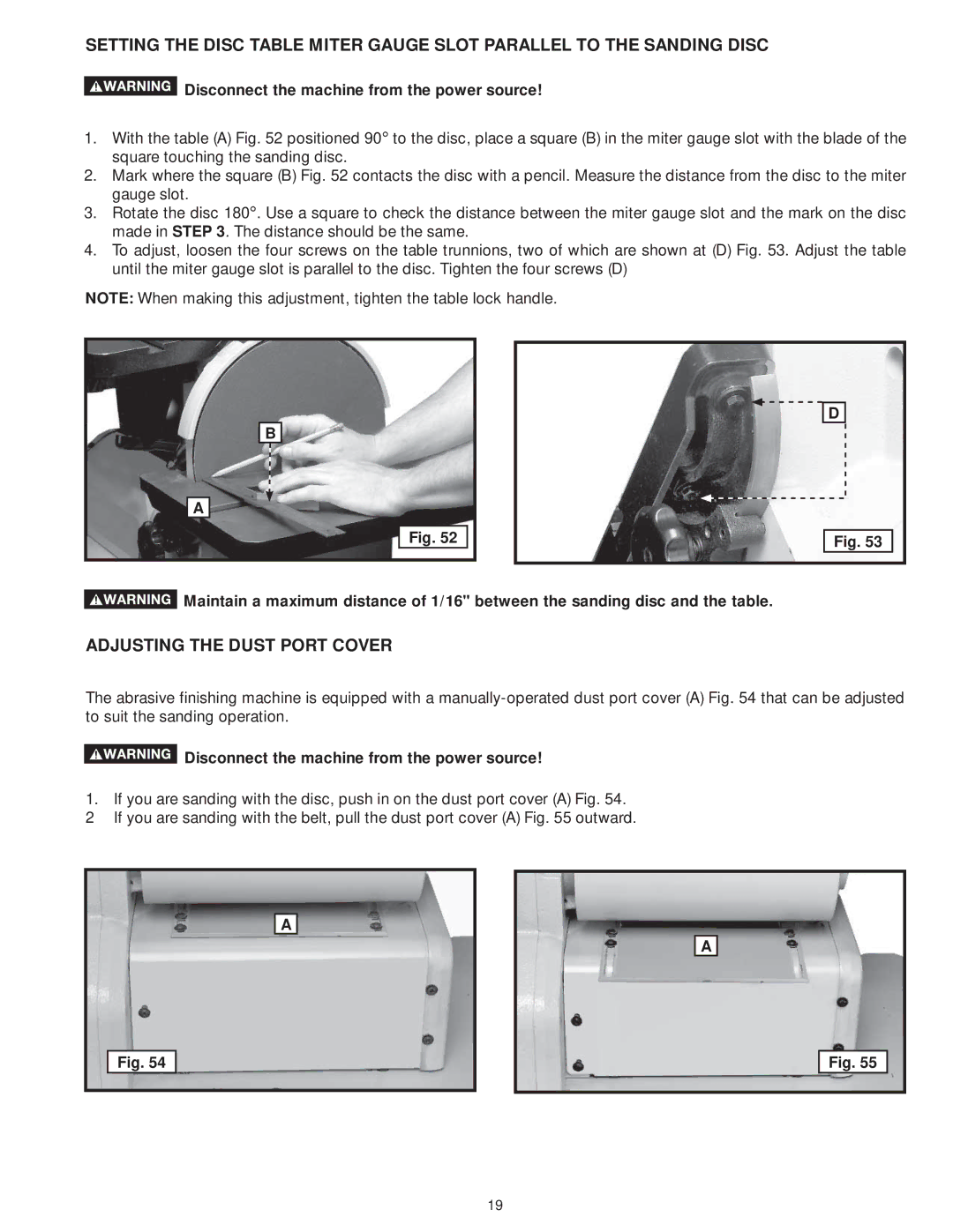 DeWalt 31-735 instruction manual Adjusting the Dust Port Cover 