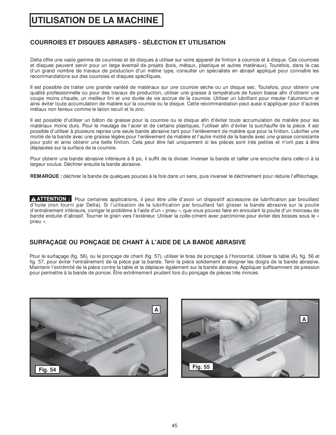 DeWalt 31-735 instruction manual Courroies ET Disques Abrasifs Sélection ET Utilisation 