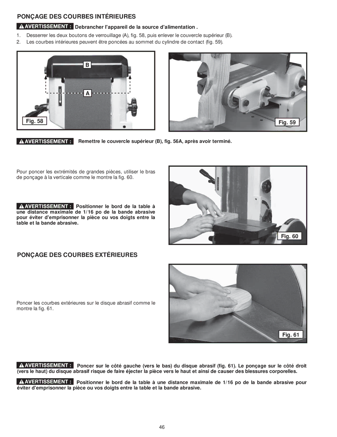 DeWalt 31-735 instruction manual Ponçage DES Courbes Intérieures, Ponçage DES Courbes Extérieures 