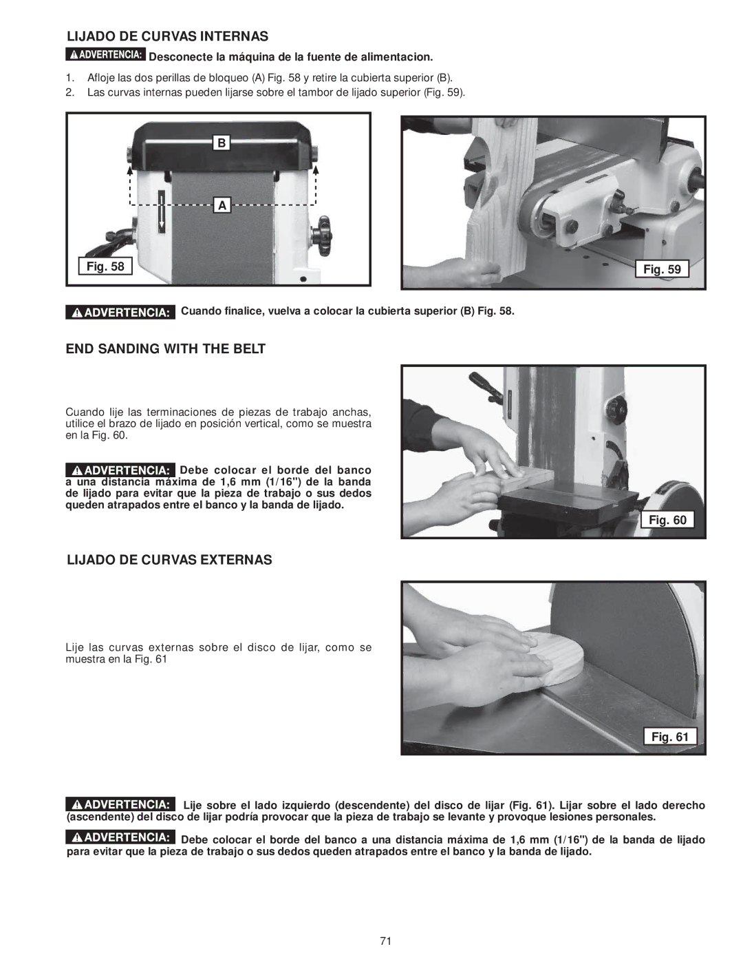 DeWalt 31-735 instruction manual Lijado DE Curvas Internas, Lijado DE Curvas Externas 