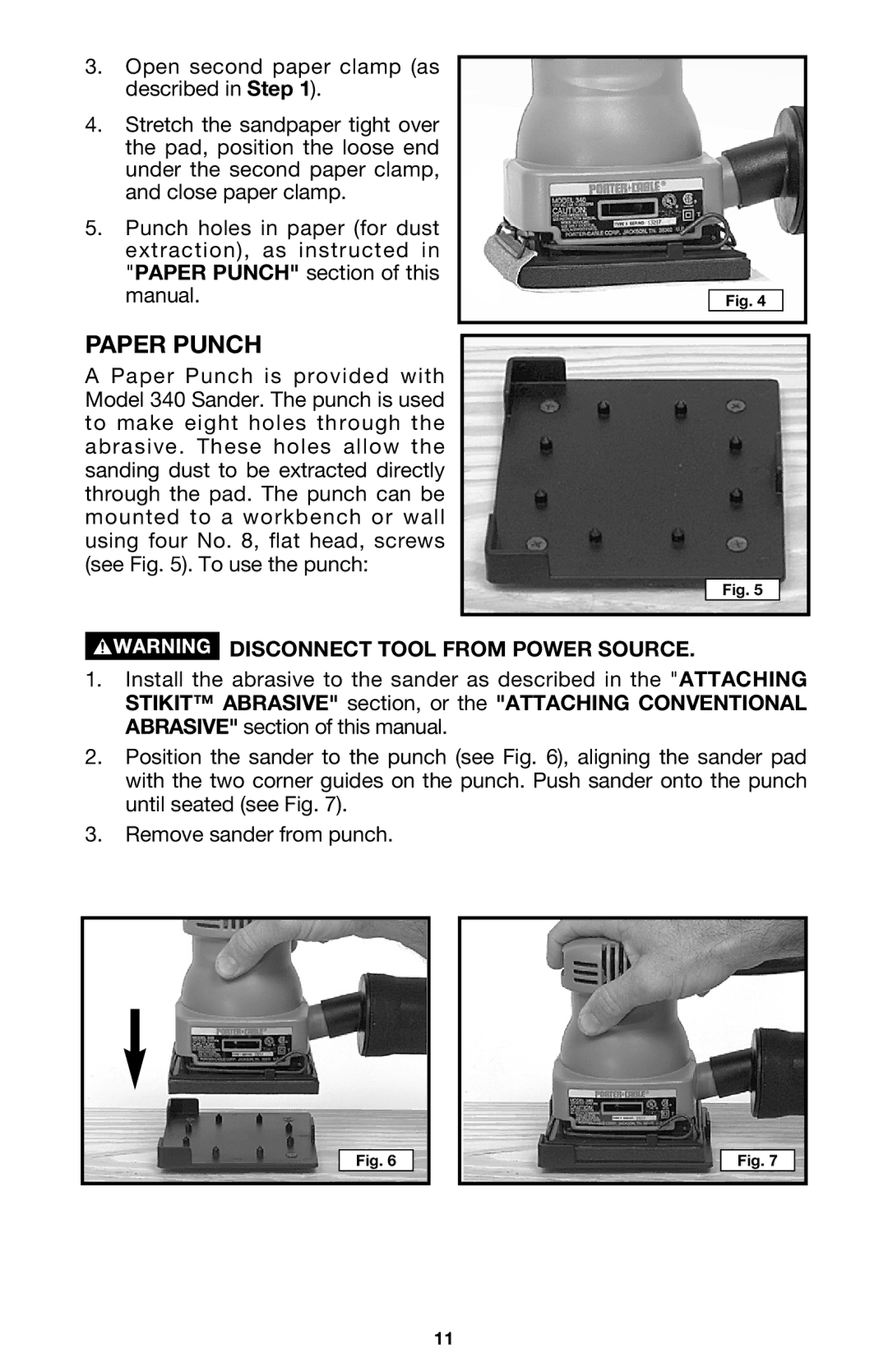 DeWalt 340 instruction manual Paper Punch 