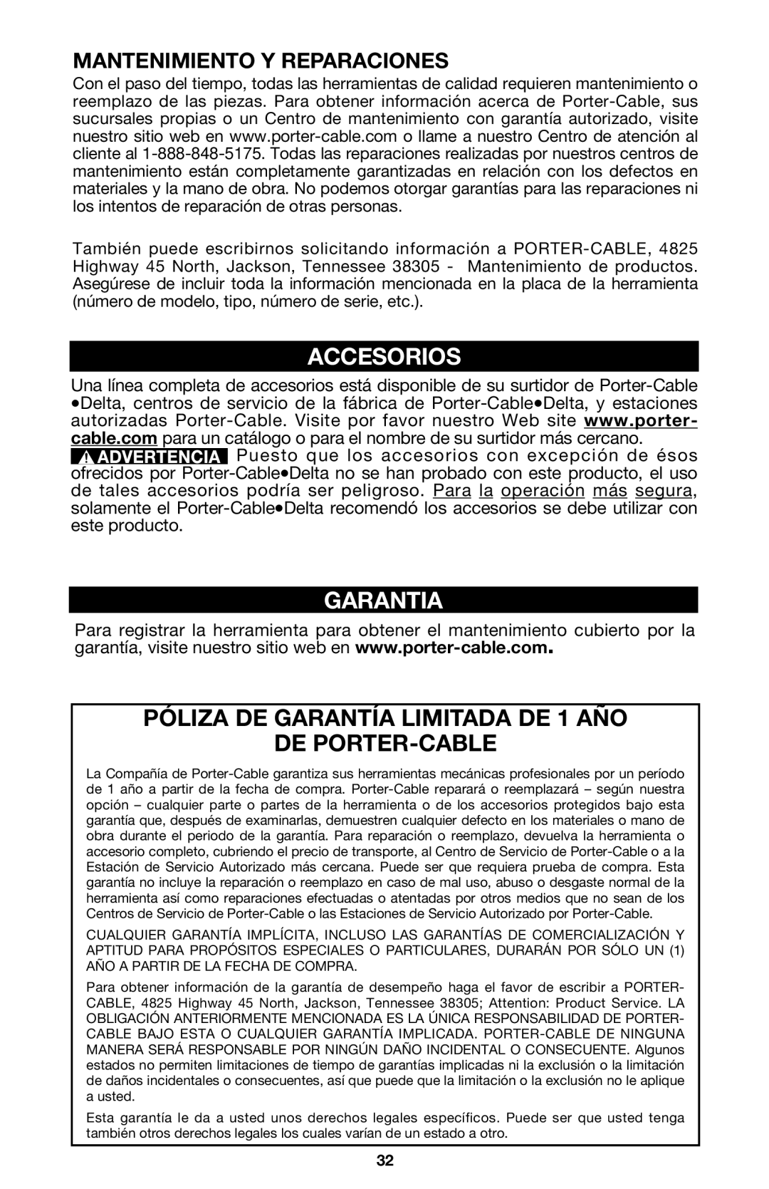 DeWalt 340 instruction manual Accesorios, Garantia, Mantenimiento Y Reparaciones 