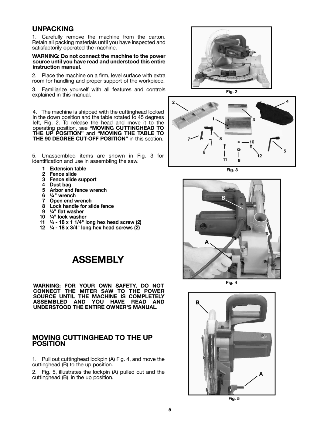 DeWalt 36-255 instruction manual Assembly 