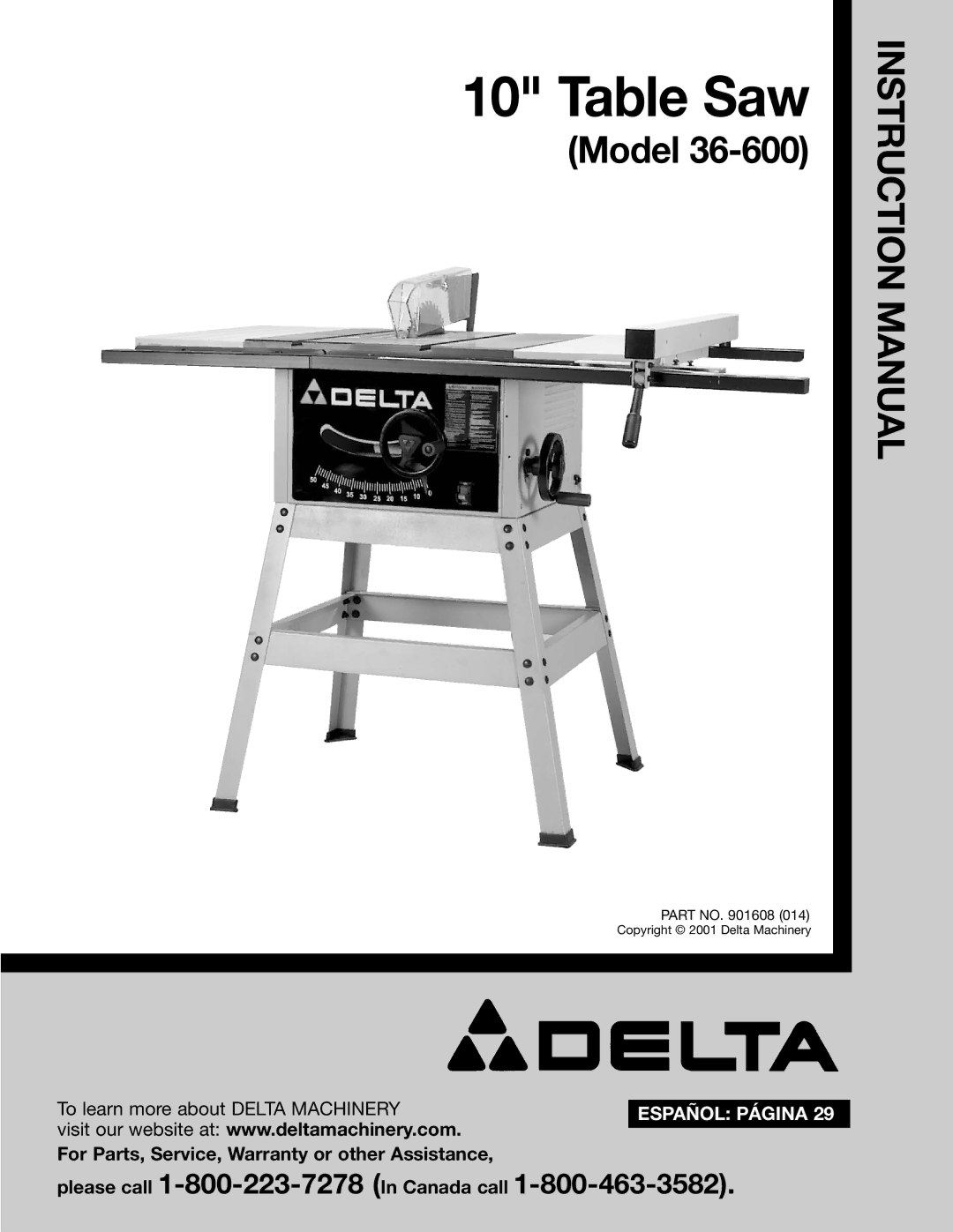 DeWalt 36-600 instruction manual Table Saw 