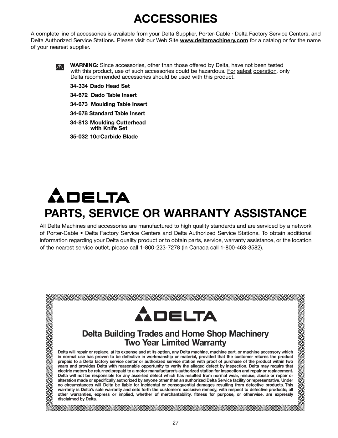 DeWalt 36-600 instruction manual Accessories 