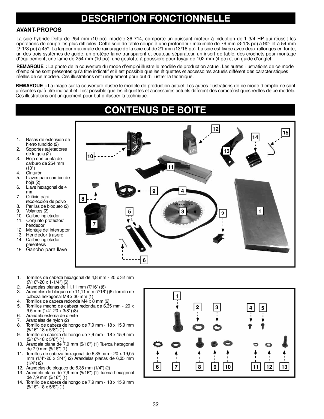 DeWalt 36-714 instruction manual Description Fonctionnelle, Contenus DE Boite, Avant-Propos 