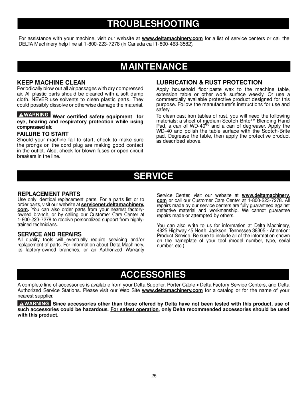 DeWalt 36-L31X, 36-L53L, 36-L51X, 36-L51L instruction manual Troubleshooting Maintenance, Service, Accessories 