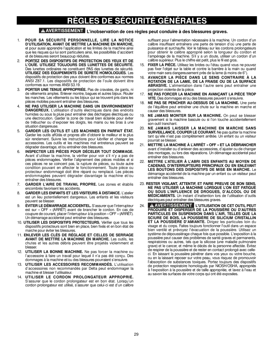 DeWalt 36-L31X, 36-L53L, 36-L51X, 36-L51L Règles DE Sécurité Générales, Lutilisation DE CET Outil Peut 