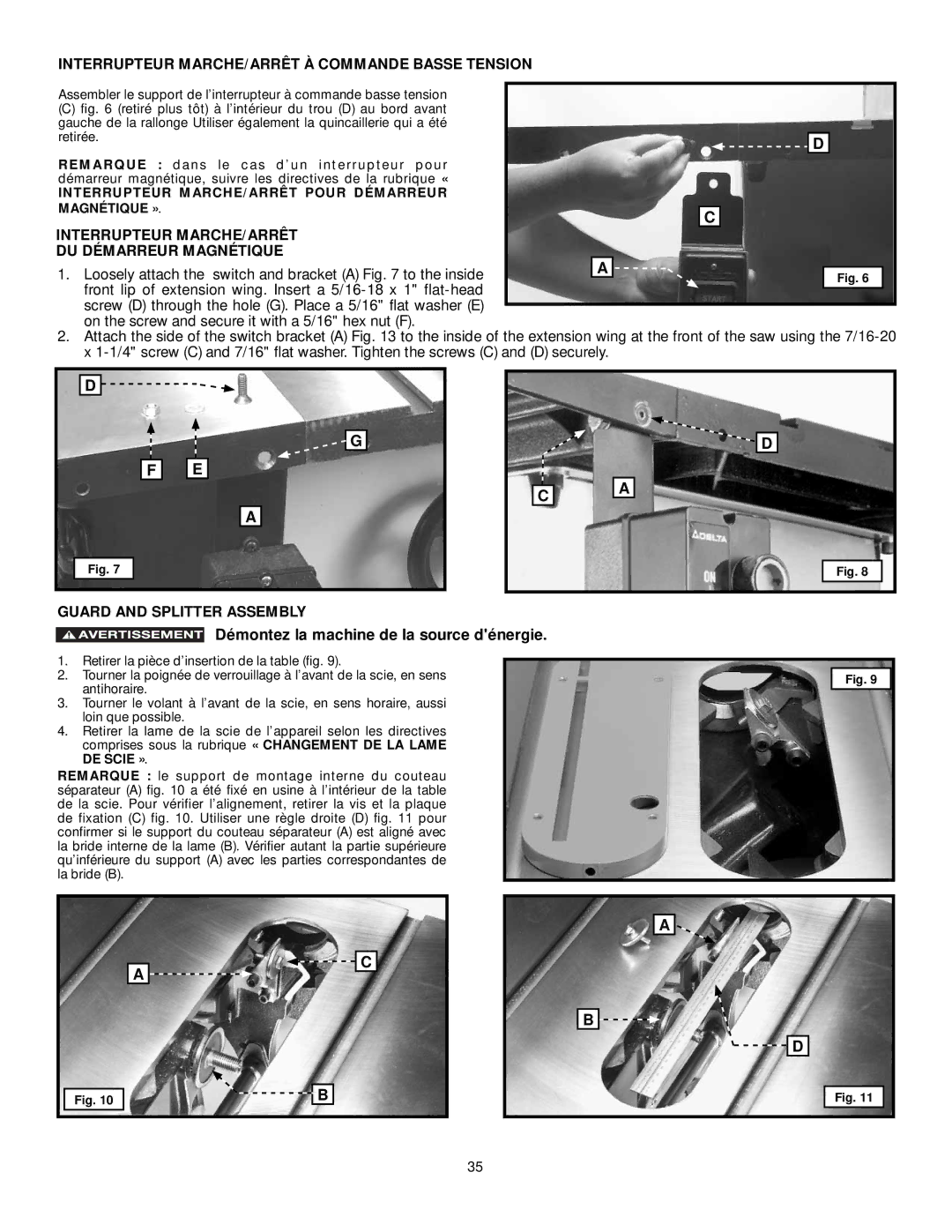 DeWalt 36-L31 Interrupteur MARCHE/ARRÊT À Commande Basse Tension, Interrupteur MARCHE/ARRÊT DU Démarreur Magnétique 