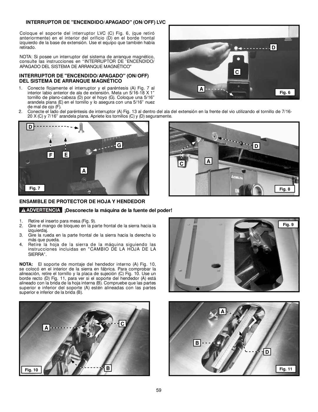 DeWalt 36-L51, 36-L31X, 36-L53L Interruptor DE ENCENDIDO/APAGADO ON/OFF LVC, Ensamble DE Protector DE Hoja Y Hendedor 