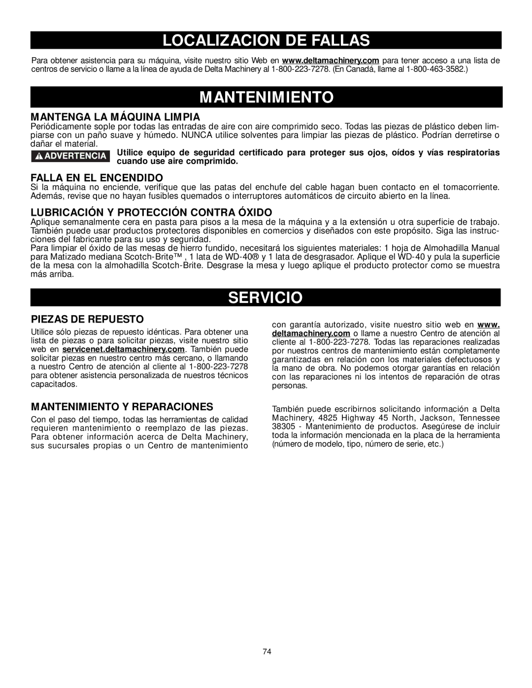 DeWalt 36-L53L, 36-L31X, 36-L51X, 36-L51L instruction manual Localizacion DE Fallas Mantenimiento, Servicio 