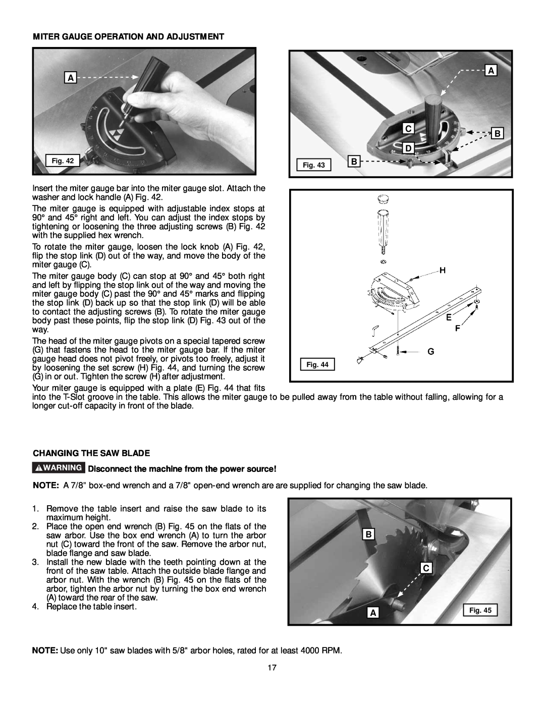 DeWalt 36-L31X, 36-L53L, 36-L51X, 36-L51L The head of the miter gauge pivots on a special tapered screw 