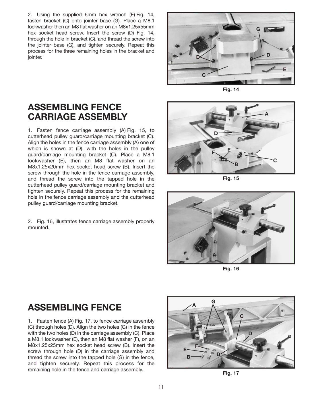 DeWalt 37-380 instruction manual Assembling Fence Carriage Assembly 