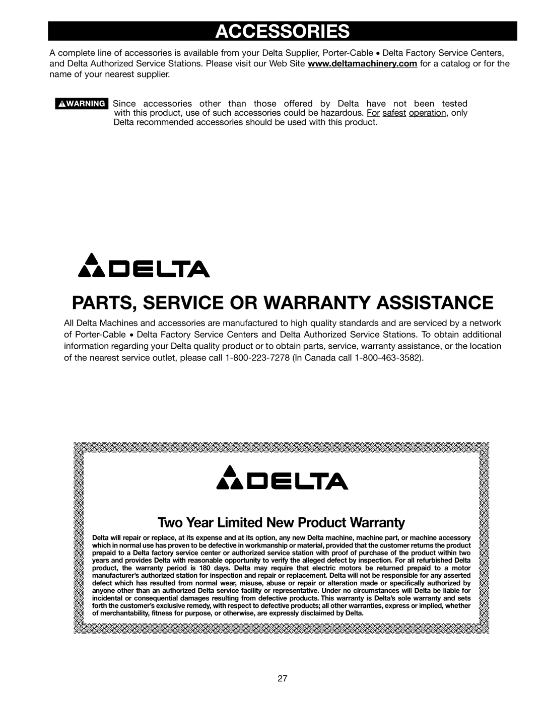 DeWalt 37-380 instruction manual Accessories, PARTS, Service or Warranty Assistance 