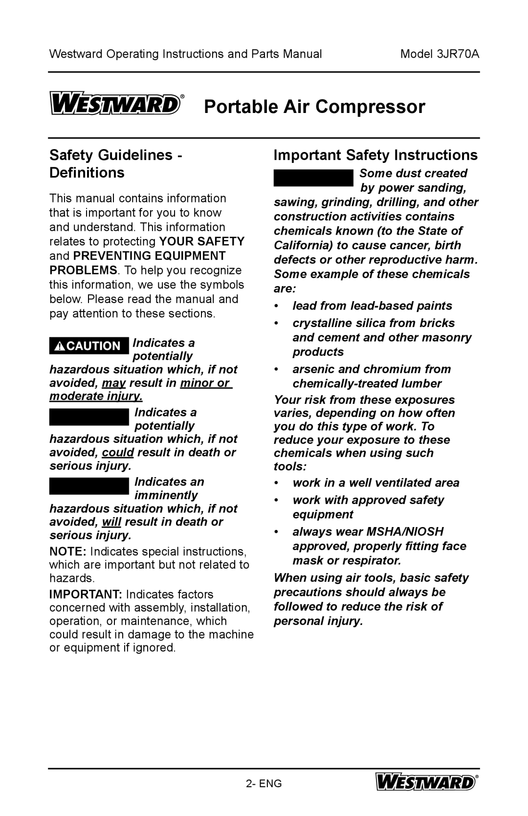 DeWalt 3JR70A specifications Safety Guidelines Definitions, Important Safety Instructions 