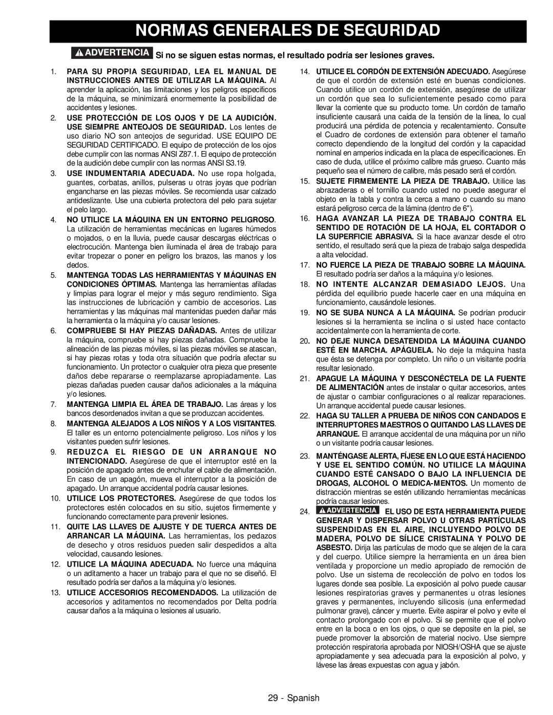 DeWalt 50-760 instruction manual Normas Generales DE Seguridad, EL USO DE Esta Herramienta Puede 