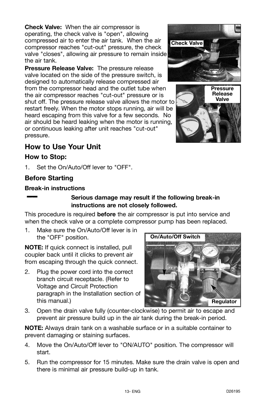 DeWalt 66-651 instruction manual How to Stop, Before Starting 